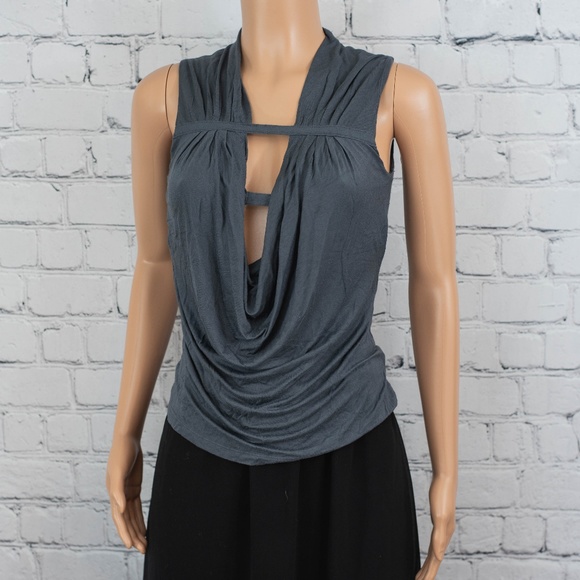 Eight Sixty Tops - Grey deep cowl top